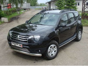 Защита передняя овальная длинная 75х42 мм для Renault Duster № RENDUST12-02