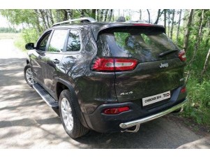 Защита заднего бампера центральная 60-42 мм для Jeep Cherokee № JEEPCHER14-13