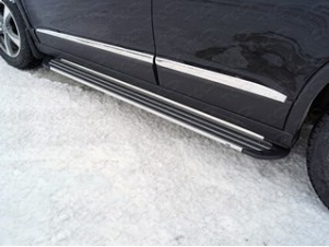 Пороги алюминиевые Slim Line Silver для Haval H6 № HAVH615-20S