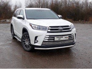 Защита переднего бампера 60 мм для Toyota Highlander № TOYHIGHL17-26
