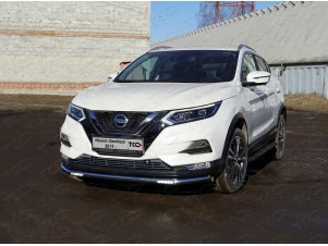 Защита переднего бампера с ДХО 60 мм для Nissan Qashqai № NISQASH19-16