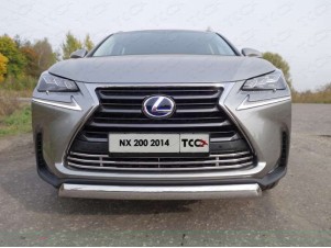 Защита передняя овальная 75х42 мм для Lexus NX-200 № LEXNX20014-01