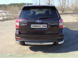 Защита задняя короткие овальные уголки 75х42 мм для Subaru Forester SJ № SUBFOR13-24