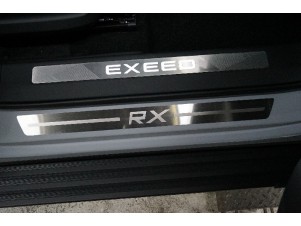 Накладки на пороги (лист шлифованный надпись RX) 2шт для Exeed RX 2.0L 4WD 2023 – н.в. EXEEDRX23-01
