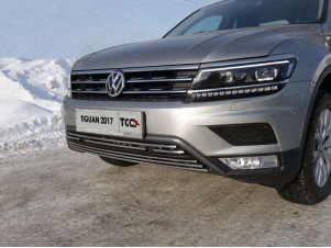 Накладка решётки радиатора верхняя без парктроников для Offroad 16 мм для Volkswagen Tiguan № VWTIGOFR17-45