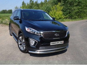 Защита переднего бампера 60 мм для Kia Sorento Prime № KIASOR15-03