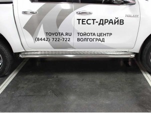 Пороги с листом d-60 для Toyota Hilux 2020 – н.в. TH20_2BO
