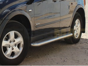 Пороги с площадкой алюминиевый лист 60 мм для Kia Sorento № KST 1.2