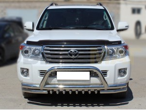 Защита передняя двойная 76-60 мм с защитой картера для Toyota Land Cruiser 200 № LCN2013 3.2