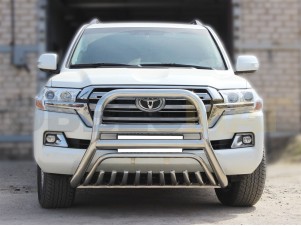 Кенгурин передний 76-60 мм с защитой картера для Toyota Land Cruiser 200 № LCN2015_1