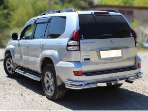 Защита задняя уголки двойные 76-53 мм для Toyota Land Cruiser Prado 120 № LCPR 7