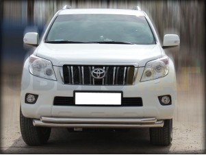 Защита передняя двойная 76-60 мм для Toyota Land Cruiser Prado 150 № LCPR10 1