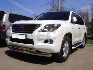 Защита передняя двойная 76-60 мм для Lexus LX-570 № LX09 4