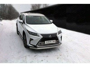 Защита передняя овальная 75х42 мм для Lexus RX-200t/350/450h № LEXRX200t15-18