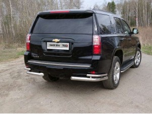 Защита задняя двойные уголки  76-42 мм для Chevrolet Tahoe № CHEVTAH16-16