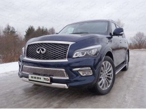 Защита передняя овальная 75-42 мм для Infiniti QX80 № INFQX8014-01