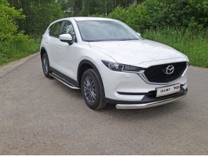 Защита передняя овальная 75х42 мм для Mazda CX-5 № MAZCX517-31
