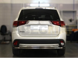 Защита заднего бампера двойная 53-43 мм для Mitsubishi Outlander № MOU15_3.1