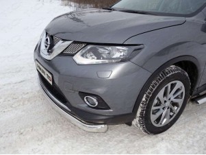 Защита передняя овальная 75х42 мм для Nissan X-Trail № NISXTR15-01