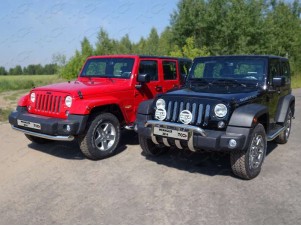 Защита переднего бампера 76 мм для Jeep Wrangler 3D № JEEPWRAN3D(3.6)14-01