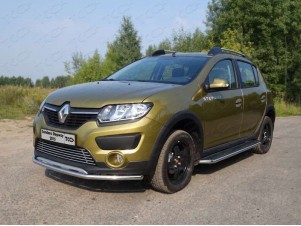 Защита переднего бампера 42 мм для Renault Sandero Stepway № RENSANST15-01