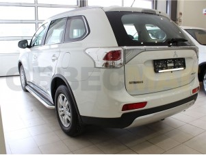 Пороги с площадкой алюминиевый лист 53 мм для Mitsubishi Outlander № MOUS2012_2
