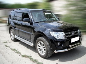 Защита штатного порога 53 мм для Mitsubishi Pajero 4 № МР2015_3.1