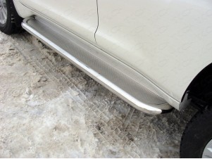 Пороги с площадкой нержавеющий лист 60 мм для Toyota Land Cruiser Prado 150 № TOYLC15017-04