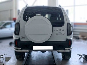 Защита заднего бампера  "уголки" d-53+43 для Niva Travel 2020 – н.в. NVT_3.1