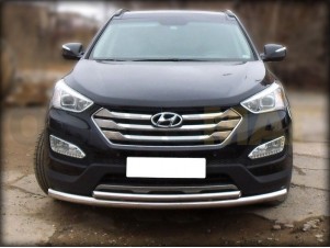 Защита передняя двойная 60-53 мм для Hyundai Santa Fe № HSF12 1.2