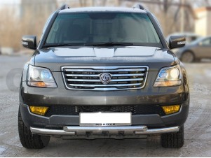Защита переднего бампера 60 мм с накладками для Kia Mohave № KMV_1.2