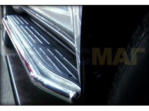 Защита штатного порога 43 мм в торец порога для Toyota Land Cruiser Prado 150 № LCPR13_2.1