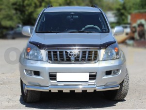Защита переднего бампера 76 мм с накладками для Toyota Land Cruiser Prado 120 № LCPR 4.2