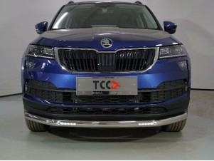 Защита переднего бампера с ДХО 60 мм для Skoda Karoq № SKOKAR20-19