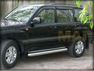 Пороги с площадкой алюминиевый лист 100 мм для Toyota Land Cruiser 200 № LCN2012_6