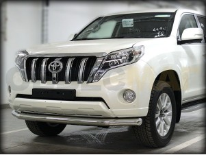 Защита переднего бампера 76 мм с подгибами длинная для Toyota Land Cruiser Prado 150 № LCPR13_1.3
