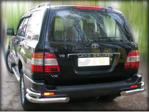 Защита задняя двойные уголки 101-60 мм для Toyota Land Cruiser 100 № LC 9