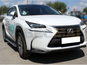Пороги с площадкой алюминиевый лист 60 мм для Lexus NX200t № LNXT_2