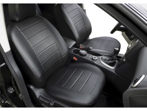 Чехлы Rival экокожа черные Строчка на спинку 40/60 на седан для Chevrolet Aveo/Ravon Nexia R3 № SC.1005.1