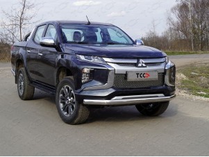 Защита передняя овальная 75х42 мм для Mitsubishi L200 № MITL20019-41