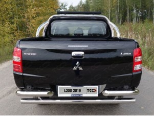 Защита кузова 75х42 мм со светодиодной фарой для Mitsubishi L200 № MITL20019-20