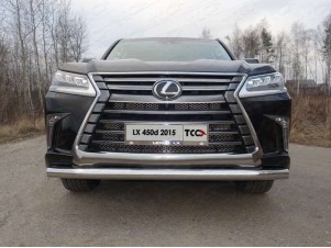 Защита переднего бампера 76 мм для Lexus LX-570/450d № LEXLX450d15-12