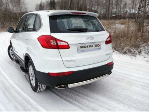 Защита заднего бампера овальная 75х42 мм для Chery Tiggo 5 № CHERTIG514-18
