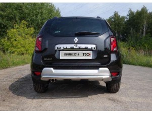 Защита заднего бампера овальная длинная 75х42 мм для Renault Duster № RENDUST15-15
