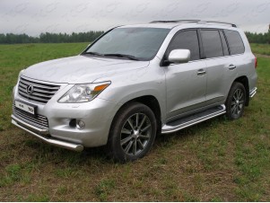 Защита передняя двойная 76-60 мм для Lexus LX-570 № LEXLX570-01