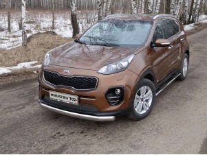 Защита передняя овальная 75х42 мм для Kia Sportage № KIASPORT16-20