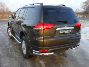 Защита задняя двойные уголки 76-42 мм для Mitsubishi Pajero Sport № MITPASPOR14-09