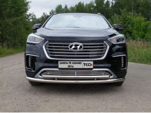 Защита передняя двойная 60-42 мм для Hyundai Santa Fe Grand № HYUNSFGR16-05