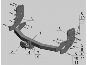 ТСУ Фаркоп Avtos на Nissan Pathfinder № NS 18