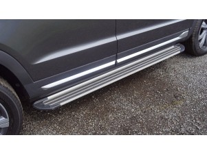 Пороги алюминиевые "Slim Line Silver" 1820 мм для Changan CS95 2.0L 4WD 2024-н.в. №CHANCS95NEW24-07S